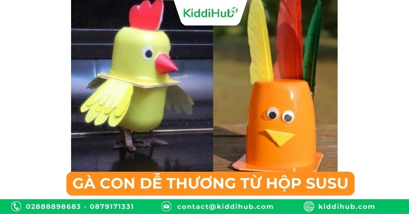 Gà con dễ thương từ hộp susu