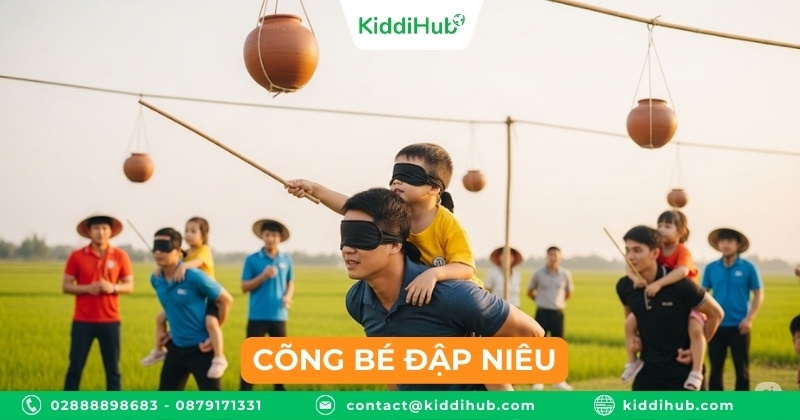 Cõng bé đập niêu