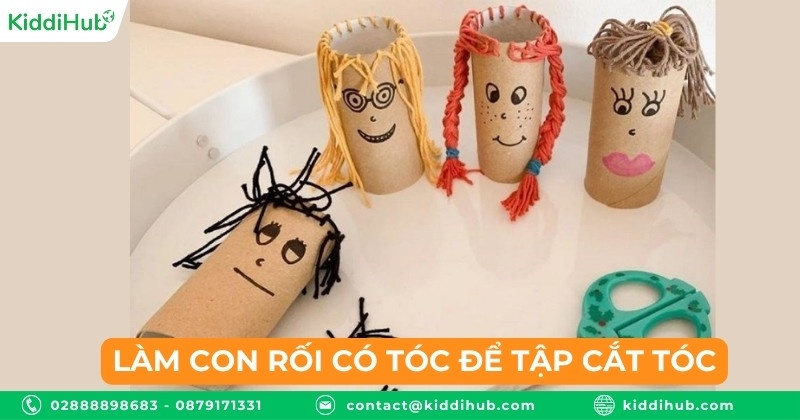 Làm con rối có tóc để tập cắt tóc