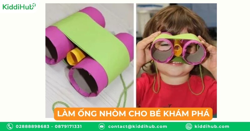 Làm ống nhòm cho bé khám phá