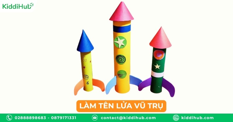 Làm tên lửa vũ trụ - Cách làm đồ chơi từ lõi giấy vệ sinh