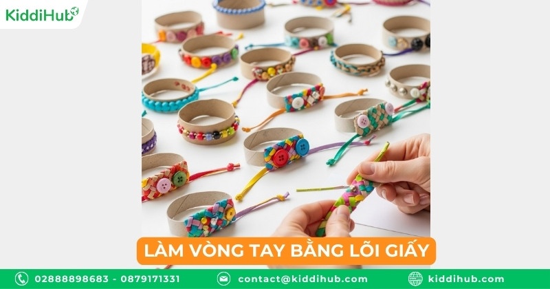 Làm vòng tay bằng lõi giấy