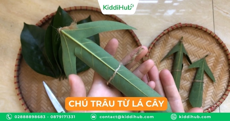Chú trâu từ lá cây
