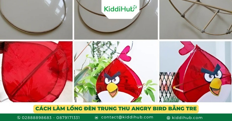 Cách làm lồng đèn Trung Thu Angry Bird bằng tre