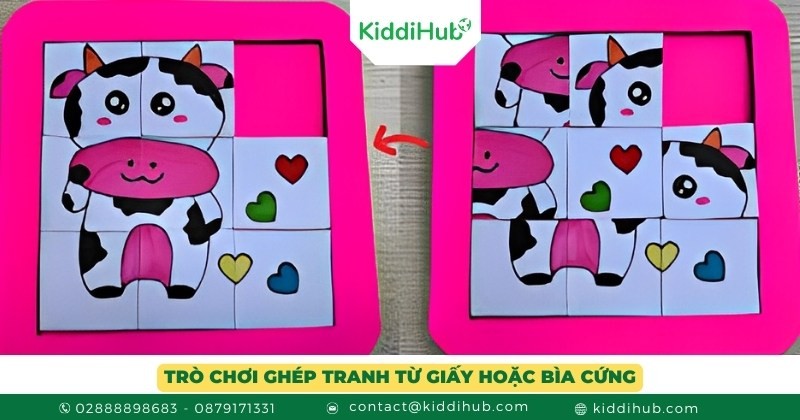 Trò chơi ghép tranh từ giấy hoặc bìa cứng