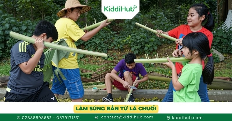 Làm súng bắn từ lá chuối