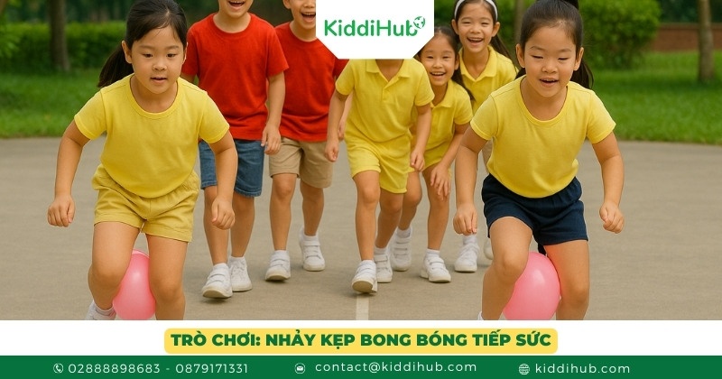 Trò chơi: Nhảy kẹp bong bóng tiếp sức