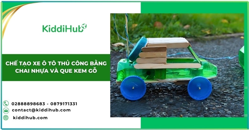 Chế tạo xe ô tô thủ công bằng chai nhựa và que kem gỗ