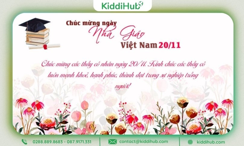Mẫu thiệp chúc mừng Ngày Nhà giáo Việt Nam theo đối tượng/mục tiêu