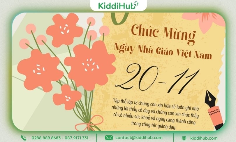 Mẫu thiệp chúc mừng Ngày Nhà giáo Việt Nam 20 11 chuyên nghiệp