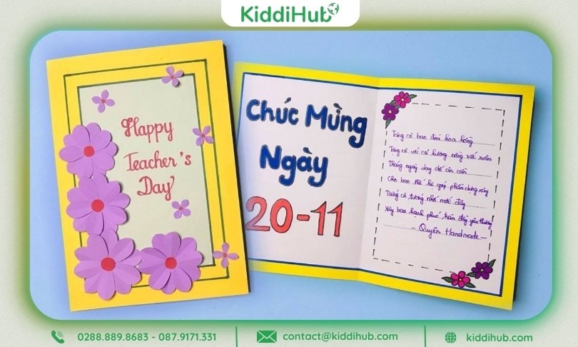 Làm thiệp 20/11 bằng giấy A4/bìa cứng