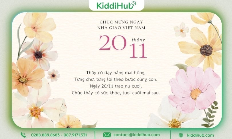 Thơ tri ân thầy cô 20/11