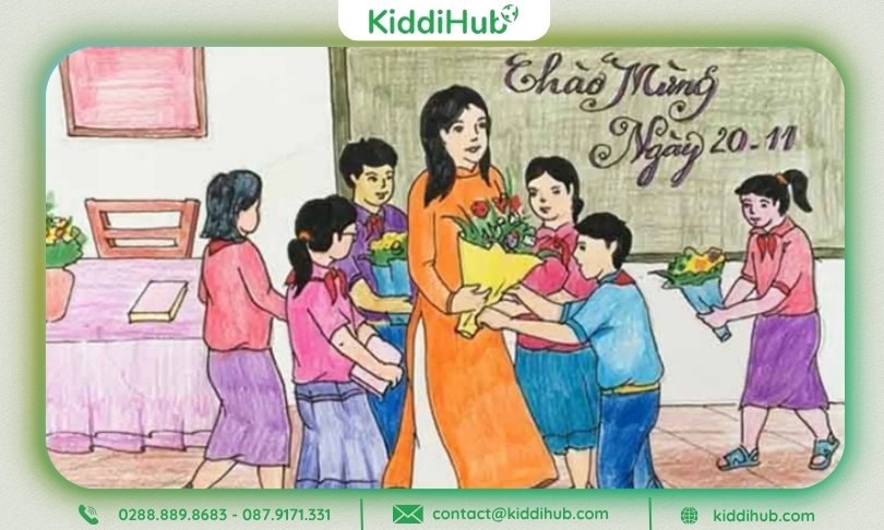 Mẫu tranh hoạt động tri ân