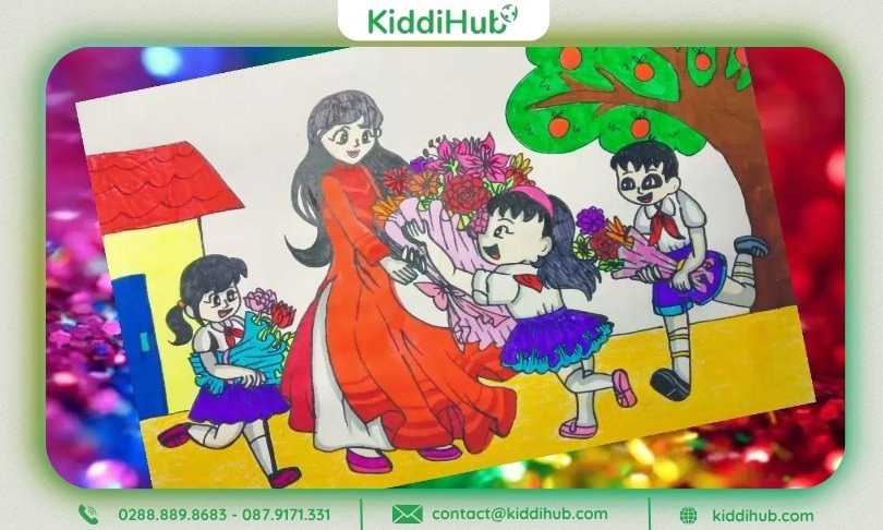Vẽ tranh đề tài 20 11 đẹp nhất anime tặng thầy cô