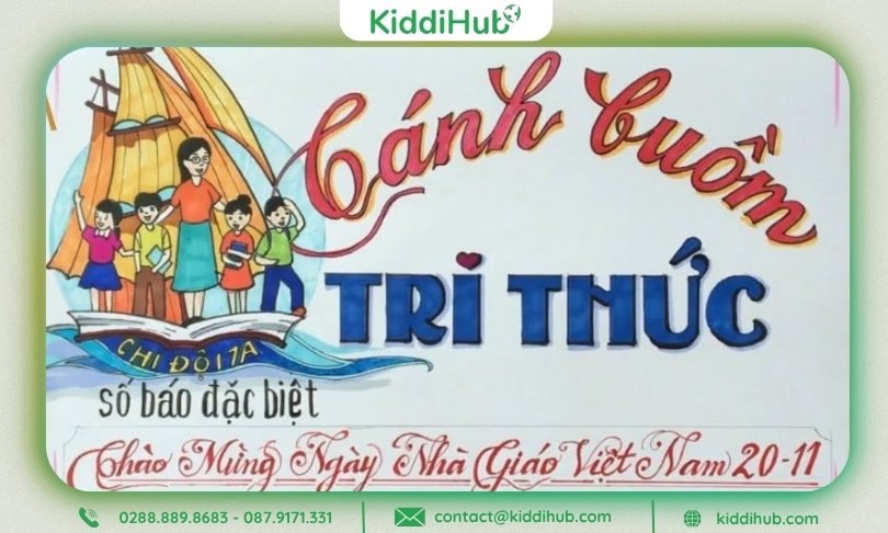 Mẫu báo tường “Cánh Buồm Tri Thức”