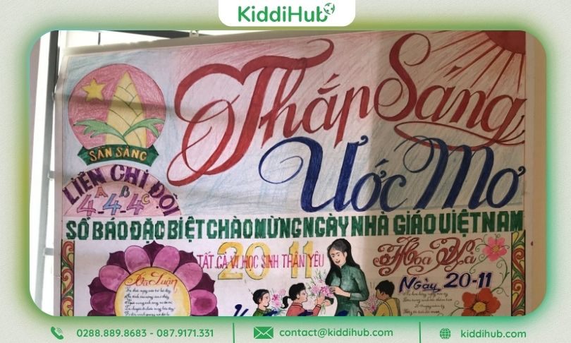 Mẫu báo tường “Thắp Sáng Ước Mơ”