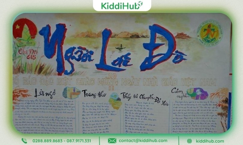 Mẫu báo tường 20 11 “Người Lái Đò” – Dẫn đường tri thức