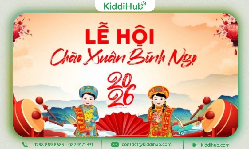 Backdrop chúc mừng – không khí lễ hội ngập tràn sắc xuân