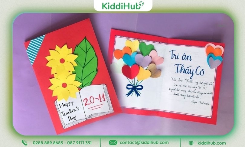 Thiệp tay tri ân thầy cô ngày 20 11