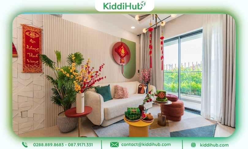 Trang trí Tết 2026 tạo điểm nhấn nổi bật ngay từ khi nhìn vào cho ngôi nhà