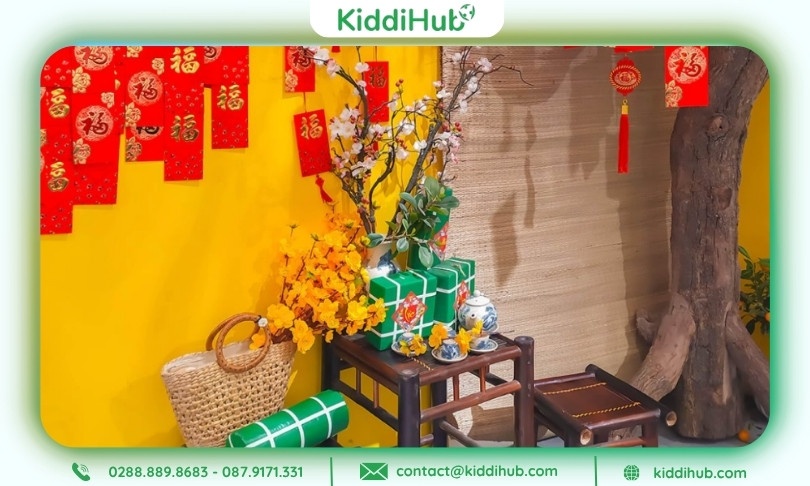 Trang trí Tết mầm non rực rỡ giúp bé cảm nhận trọn vẹn hương vị Xuân