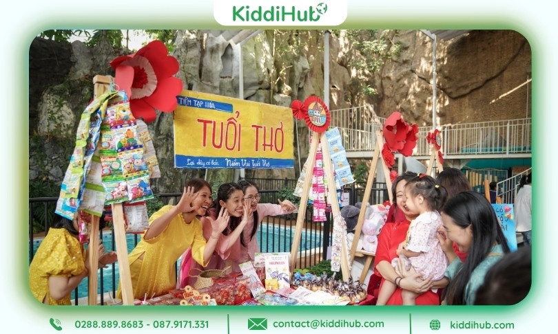 Trình bày món ăn bắt mắt trong trang trí gian hàng Tết