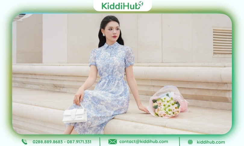 Váy liền duyên dáng trong những ngày du Xuân