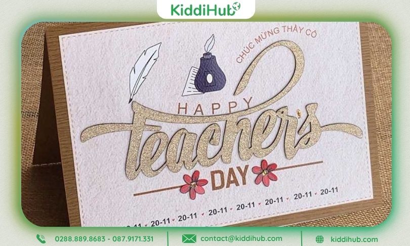 Thiệp 20/11 thiết kế nhã nhặn, thanh lịch