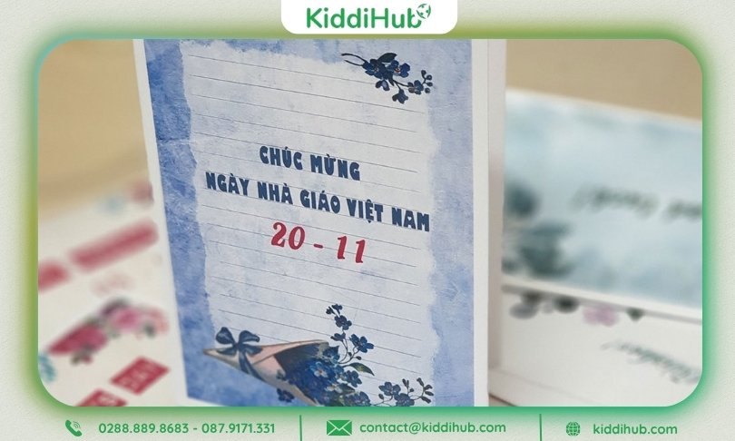 Thiệp chúc mừng 20/11 thiết kế nhẹ nhàng mà sang