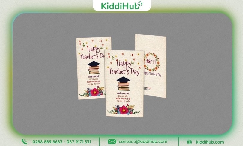 Mẫu thiệp 20/11 chuyên nghiệp phong cách hiện đại, dập nổi tinh xảo