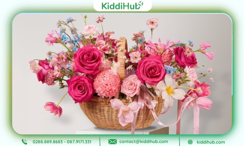 Giỏ hoa chúc mừng 20/10 dành cho đồng nghiệp thể hiện sự tôn trọng