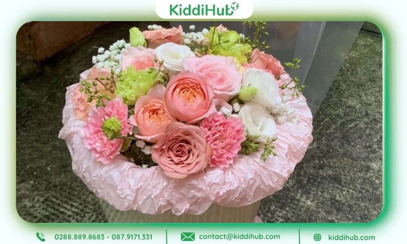 Hoa chúc mừng 20/10 theo gam pastel dịu dàng, ngọt ngào