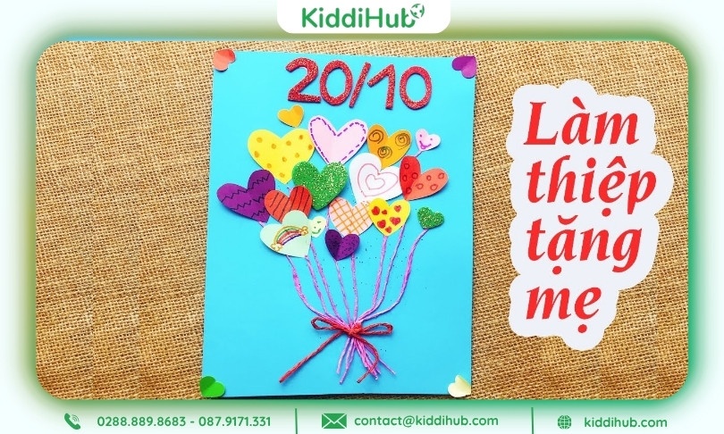 Thiệp 20/10 mầm non – Bé tự tay cắt dán sáng tạo