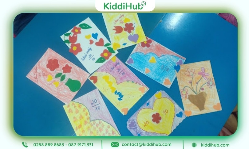 Thiệp 20/10 mầm non – Bé rèn kỹ năng tay khéo léo