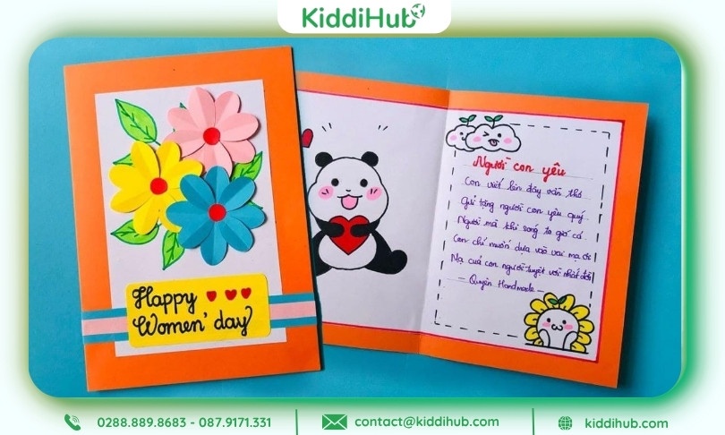 Cách làm thiệp chúc mừng 20/10 dùng tranh tô màu giúp bé dễ sáng tạo