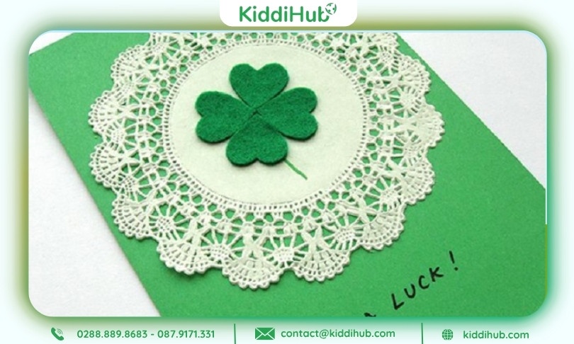 Cách làm thiệp 20/10 hình cỏ bốn lá may mắn tặng cô