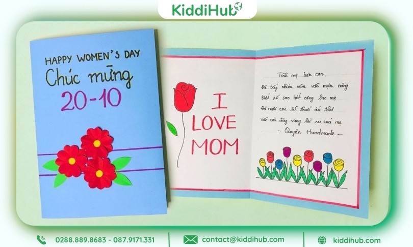 Cách làm thiệp 20/10 sáng tạo tặng mẹ thêm phần bất ngờ