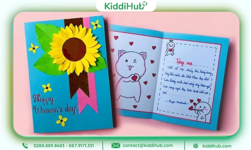 Cách làm thiệp 20/10 kèm bó hoa tươi thật ấm áp yêu thương