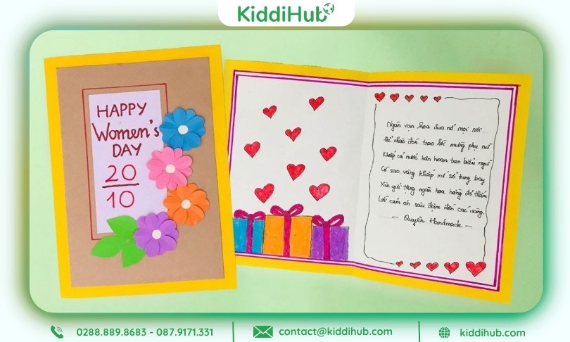 Cách làm thiệp 20/10 trang trí dây ruy băng đẹp mắt hơn