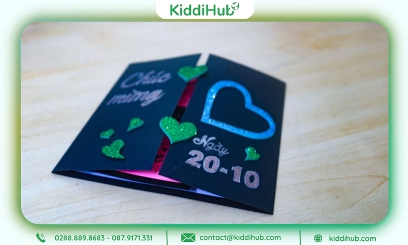 Cách làm thiệp 20/10 phối màu sáng tạo cho học sinh tiểu học