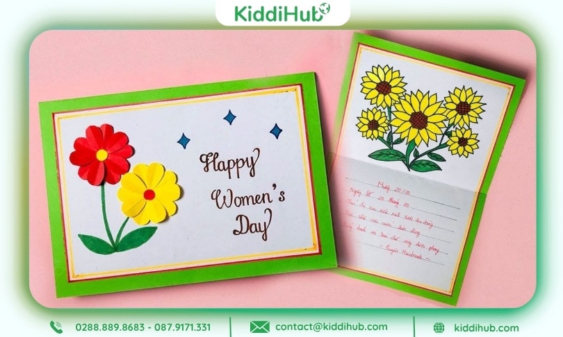 Cách làm thiệp 20/10 với tranh tô màu theo chủ đề bé dễ thực hiện