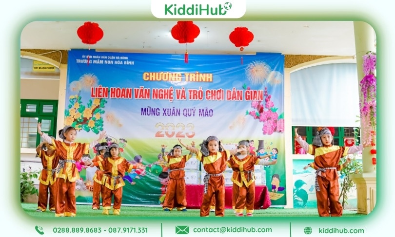 Lời dẫn chương trình Tết cho trẻ mầm non mở màn rộn ràng đầu xuân