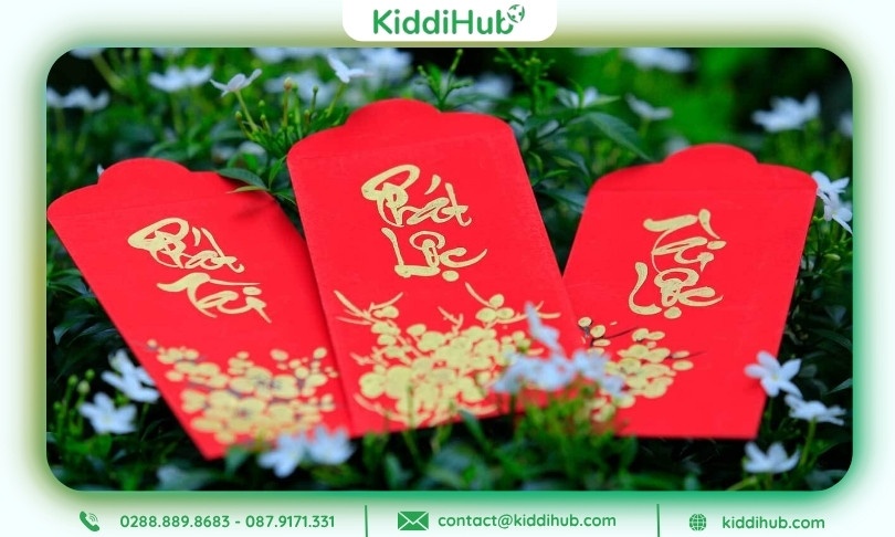 Hình ảnh Tết Nguyên Đán 2026 phong bao lì xì đỏ rực may mắn