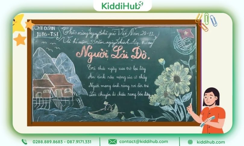  Trang trí bảng 20/11 đơn giản mà vẫn ấn tượng