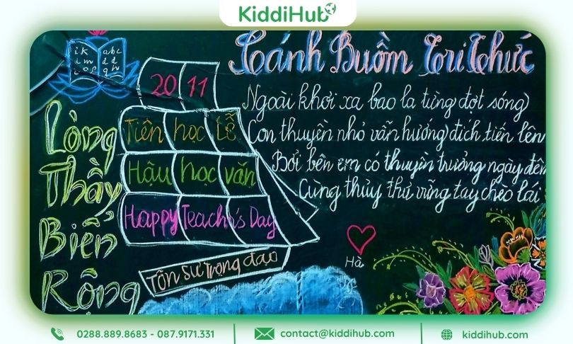 Trang trí bảng 20 11 sáng tạo – thể hiện tình cảm học trò