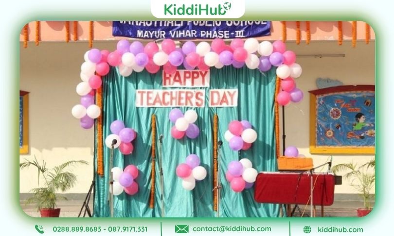 Trang trí trường mầm non 20 11 đơn giản mà siêu dễ thương