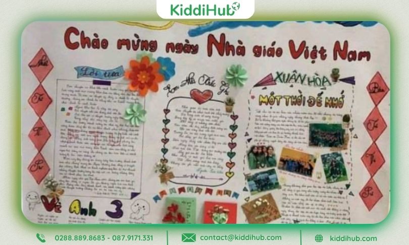 Hướng dẫn làm báo tường 20 11 mầm non đơn giản