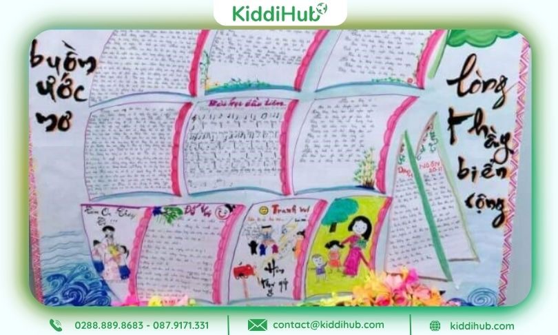 Mẫu báo tường 20 11 mầm non - Cánh buồm mơ ước