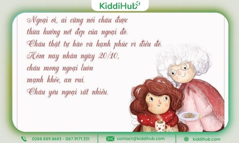 Hình ảnh 20/10 thay lời chúc yêu thương gửi đến bà thân yêu
