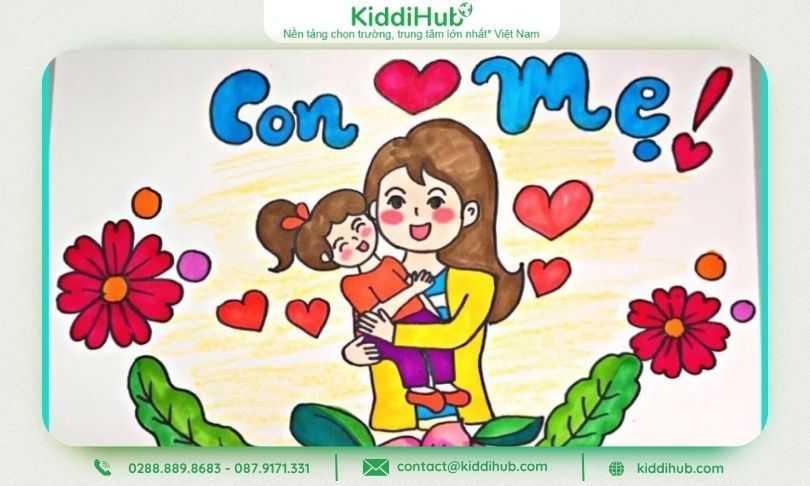 Vẽ tranh tặng mẹ ngày 20/10 – Tình mẫu tử thiêng liêng